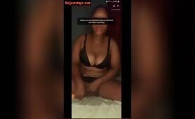 Chubby Naija Girl Fingers Her Pussy On Buzzcast Live Show