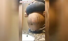 Naughty Pregnant Lady Pressing Out Breast Milk