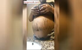 Naughty Pregnant Lady Pressing Out Breast Milk