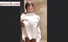 Meet This Ebony Lady With Gigantic Big Boobs As She Flaunts Them In The Shower