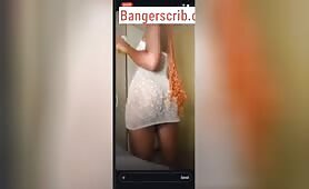 Premly Prem Without Panties In Transparent Gown Flashes Her Boobs And Pussy On Instagram Live