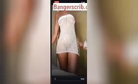 Premly Prem Without Panties In Transparent Gown Flashes Her Boobs And Pussy On Instagram Live