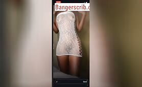 Premly Prem Without Panties In Transparent Gown Flashes Her Boobs And Pussy On Instagram Live